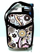 Universal Digital Camera Case / Bag With Strap Pink  Brown Floral Design - NEW