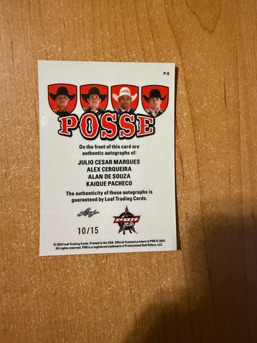 2024 Leaf PBR - Marques / Alex Cerqueira / De Souza / Pacheco - Quad Auto 10/15 - Picture 2 of 2