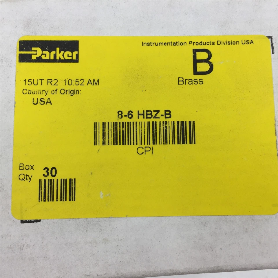 (30) Parker 8-6 HBZ-B Couplings 1/2" x 3/8" Reducer - Box of 30 - Image 2 of 4