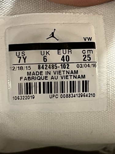 Nike Boys Air Jordan Flight 842485-102 White Basketball Shoes Sneakers Size 7Y - Picture 9 of 10