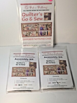 QUILTER'S GO & SEW NOTIONS CASE PATTERN From Pat-E-Patterns + 2 Assembly Kit 