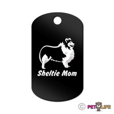 Sheltie Mom Engraved Keychain GI Tag dog profile v2 shetland sheepdog