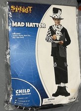 Spirit Halloween Dark Mad Hatter Alice in Wonderland Costume Child Size Sm. 6-8