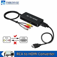 RCA to HDMI Converter, Analog Composite to HDMI Adapter Compatible VCR,DVD,VHS