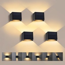 4Pack Solar Wall Lights Outdoor Warmwhite 3000K Waterproof Adjustable Beam Angle