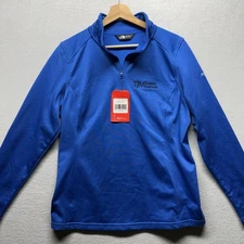 The North Face Fleece Pullover Mens Large Monster Blue L Tech 1/4 Zip TJM Logo