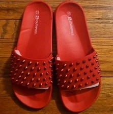 Southpole Spiked Red Sliders/flipflop/slippers Size 13