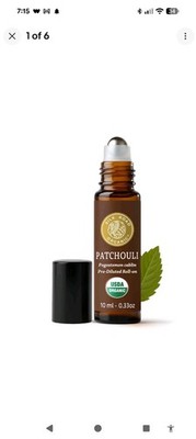 Silk Road Organic Patchouli Essential Oil Roll On, USDA Certified  Uplift Moo...
