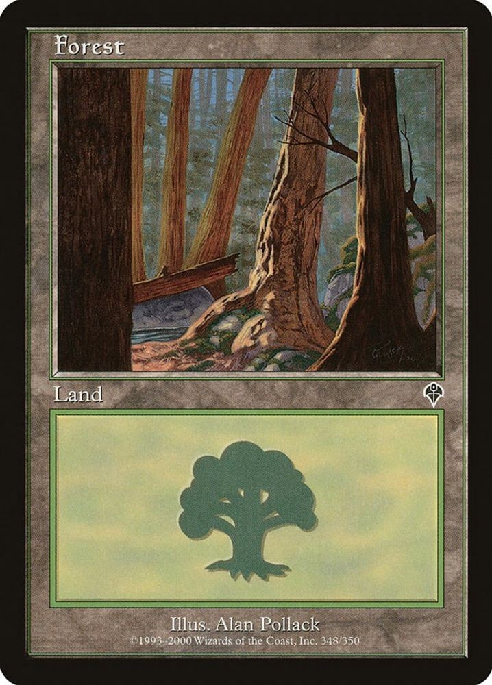 2000 Magic: The Gathering: Invasion - Forest 348 (#348, L, Near Mint)
