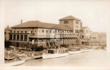 Detroit Yacht Club Belle Isle Park Ferry Boats #2 c1930s RPPC Postcard COPY