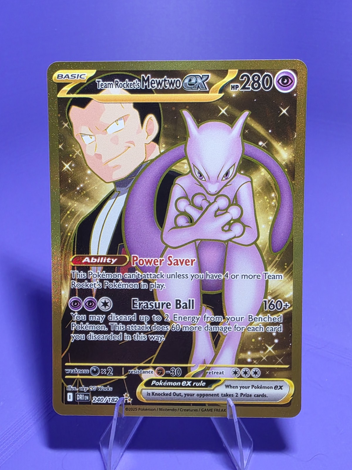 Team Rocket's Mewtwo ex 240/182 Destined Rivals Pokemon Card