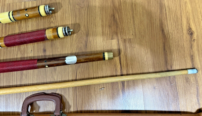 Vintage 1960s Adam/National Japan 4-Piece Pool Cue w/ Brunswick