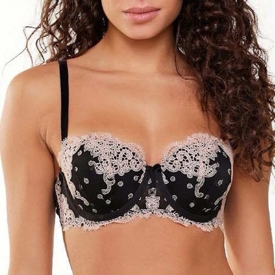 LingaDore 34B Balconette-BH schwarz und creme gepolstert mit Bügel UVP 70£