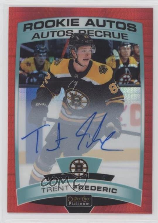 2019-20 O-Pee-Chee Platinum Rookie Red Prism 35/50 Trent Frederic Auto RC 08a0