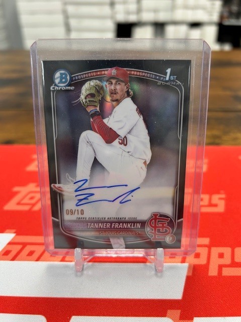 2025 1st Bowman Draft 1st Chrome Auto Black /10 Tanner Franklin Cardinals (KH2)