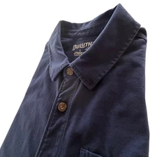 Duluth Trading Co. Shirt Mens Large  Blue Standard Fit Longtail Untucked SS