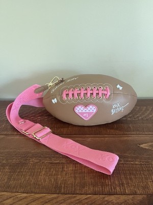 Betsey Johnson Game Day Football Shaped xotoss Crossbody Faux Leather Bag
