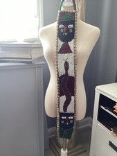 RARE CEINTURE CEINTURE YORUBA ANCIENNE AUTHENTIQUE COULEURS BRILLANTES AFRICAINES PERLES MAIN NR