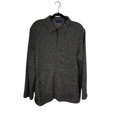 Karen Scott Zip Up Jacket Women Size XL Black Pockets Career Preppy Casual