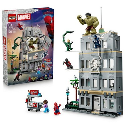 LEGO Super Heroes 76350 Großer Showdown: Spider-Man vs. Hulk Bausatz, Mehrfarbig