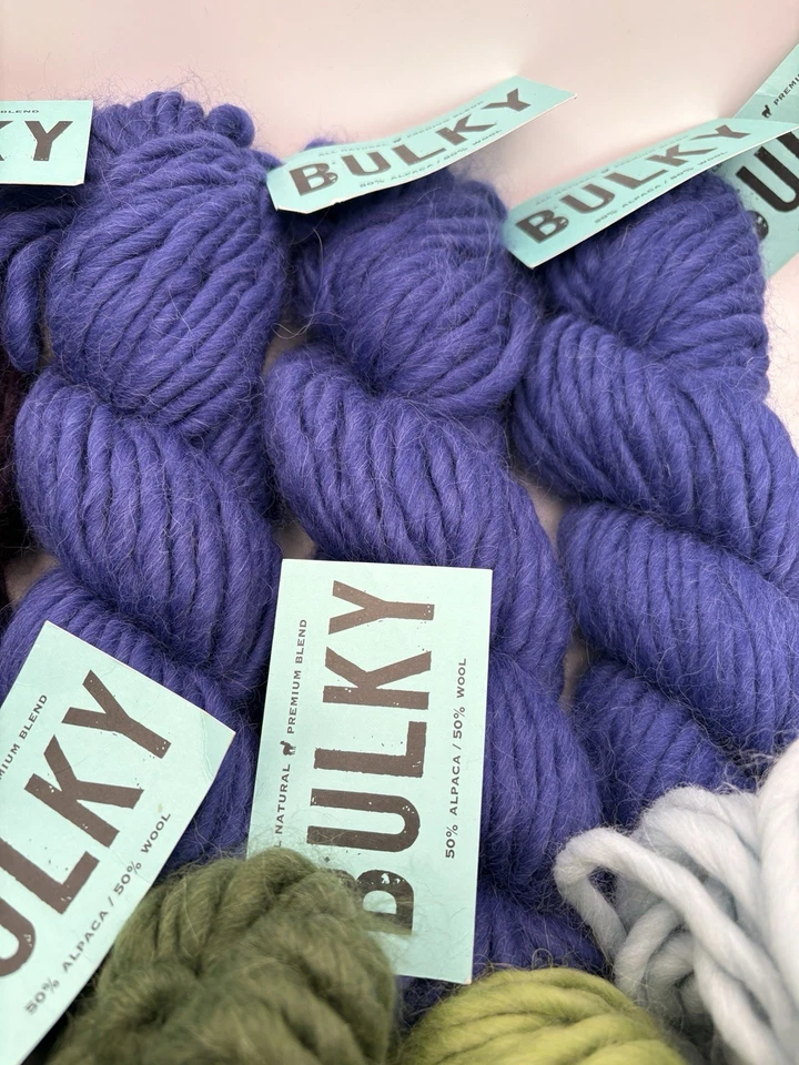 Lote de 9+ Alpacas Cielo Azul Hilo Voluminoso Mezcla Lana Alpaca Tonos Joya 100g 45yds Foto 3 de 4