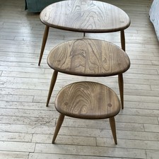 Ercol Blonde Elm Pebble Nest of Three Tables