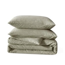 Linen Duvet Cover Size - Soft Breathable Cotton Linen Blend, 3 Twin Green