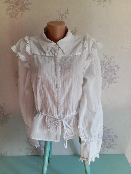 Women Free People Shirt White Denim M