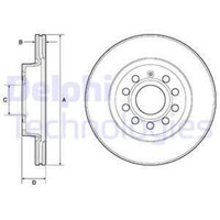 Delphi 2X Bremsscheibe Vorne Ø280 Mm BelüFtet FüR VW Golf V 1K1 1.4 16V 1.6 5K1