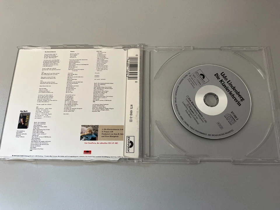 Udo Lindenberg – Die Klavierlehrerin - 3" Mini CD Single © 1989 - Bild 2 von 2