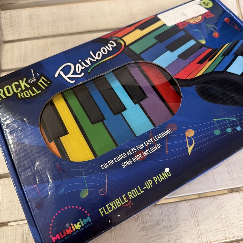 Rock and Roll It - The Original Rainbow Piano. Roll Up Flexible Piano 49 Key New