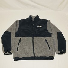 The North Face Boys Medium Full Zip PolarTec Fleece Jacket Gray Black Pockets