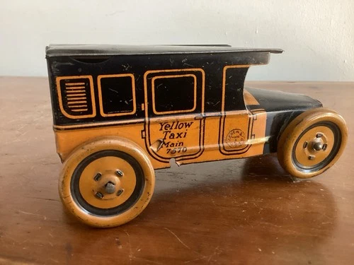 Antique J. Chein Tin Litho Yellow Taxi Cab 1920s (no Clockwork)