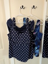 lands end swim 3 piece lot navy mutlicolor