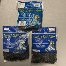 Maxi Doll Black CurlyHair 1.4 Oz Colorfast Non-toxic Hand washable 3 Packs New