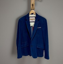 Giacca blazer Zara uomo denim couture indaco denim elasticizzato taglia Eur 56