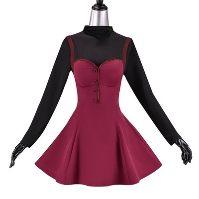 Anime Aoko Aozaki Cosplay Halloween Carnival Dress Skirt Party Red Suit Women US