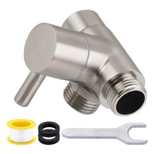 All Metal 2-Way Shower Arm Diverter Valve, G1/2 Solid Brass Shower Splitter f...