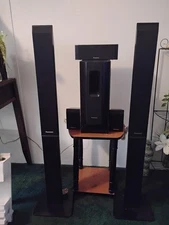 Panasonic 6pc. 950 Surround Speaker System:Center, Satellite, Subwoofer, & Tower