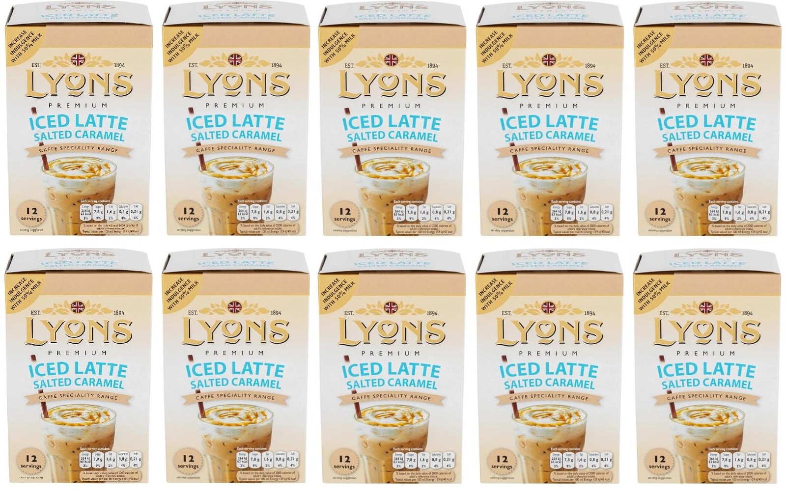 Lyons Iced Salted Caramel Cappuccino Sachets 10x12x15g