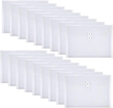 18 Packs Legal Size Plastic Filing Envelopes Clear File Folders with String Clos