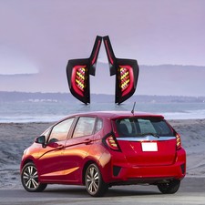Vland Smoked Led Tail Lights For Honda Fit Jazz 2014-2019 Rear Brake Lamps 1pair