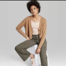 NWT Wild Fable Slouchy Oversized Button Down Cardigan sweater brown