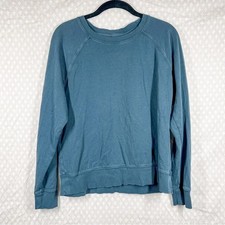 Athleta Women Sweatshirt Sz S Teal Blue Crewneck Long Sleeve Athleisure Classic