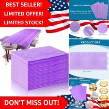 50 Pieces 31 x 70 Inches Disposable Bed Sheets Waterproof Bed Cover Massage T...