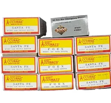 Lot 10 Accurail HO Scale Train Car Kits Santa Fe & FGEX Unassembled Freight Cars