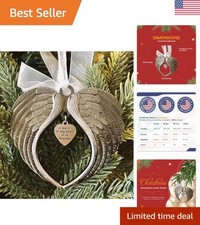 Elegant Christmas Ornament with Angel Wings - Heartfelt Memorial Gift