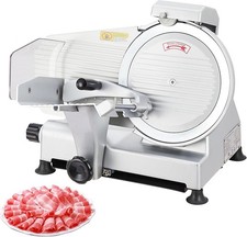 Electric Meat Slicer Machine with 10" Carbon Steel Blade  550W Dual Motors