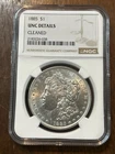 1885 Philadelphia Morgan Silver Dollar. UNC Details. Cleaned NGC