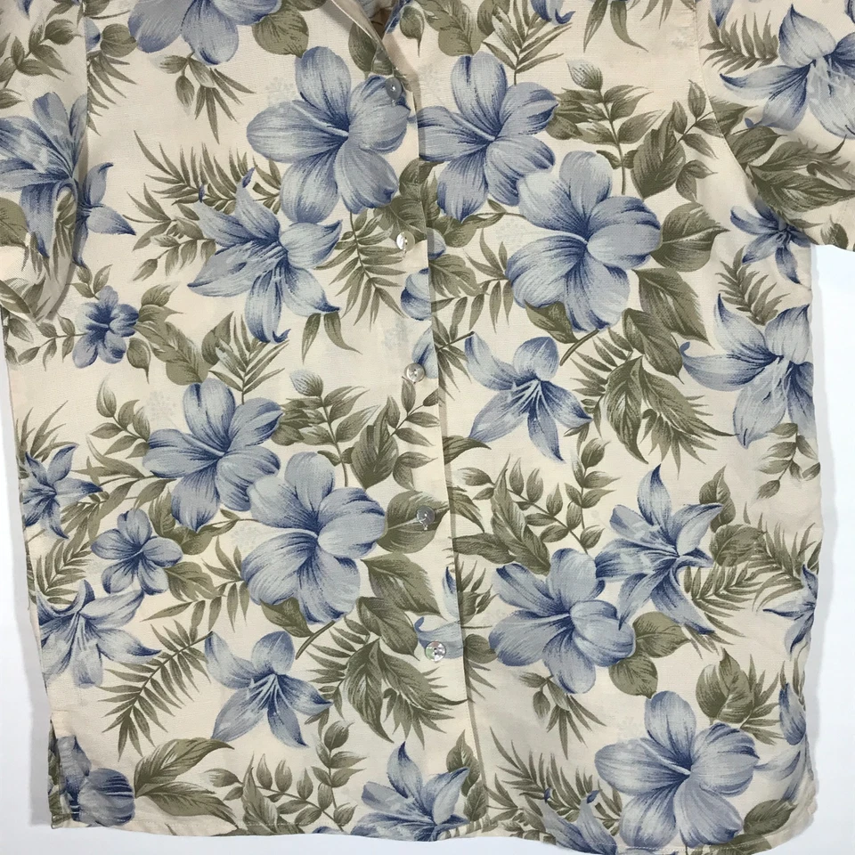 Lemon Grass Women's Small Floral Hawaiian Aloha Button Up Short Sleeve Shirt - Image 3 of 4